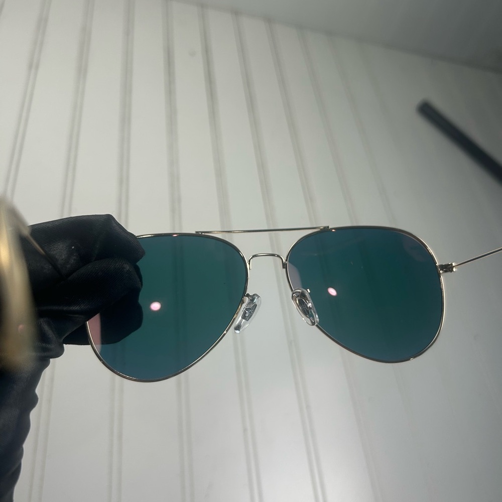 Rainbow Gradient Aviator Sunglasses With Gold Met… - image 6